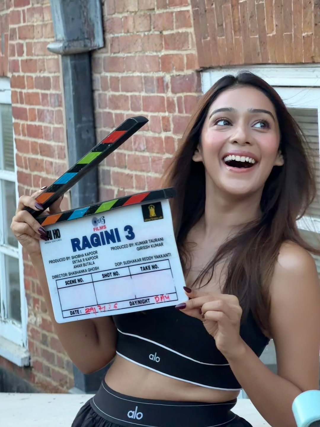 Rj Mahvash holds a clapperboard for Ragini 3